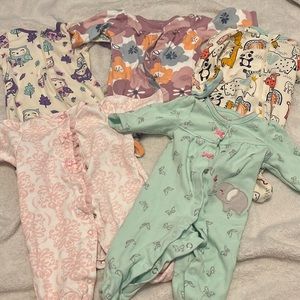 Baby girl sleepers NB